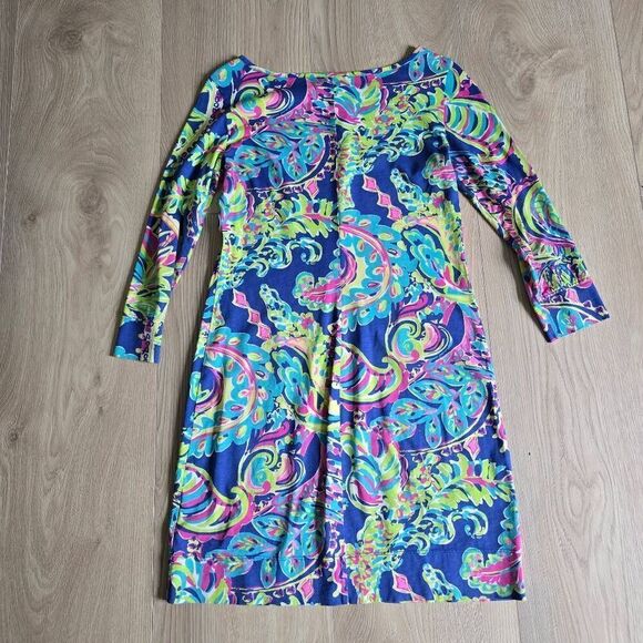 Lilly Pulitzer Marlowe T-Shirt Dress Women's XS Boatneck Chic Preppy Coastal - Picture 6 of 6